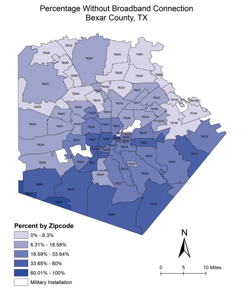 Data visualization showing San Antonio's broadplan plans